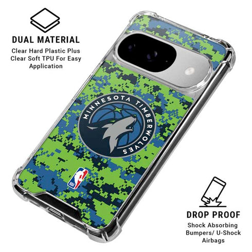 NBA Minnesota Timberwolves Digi Camo Google Pixel 10 Clear Case